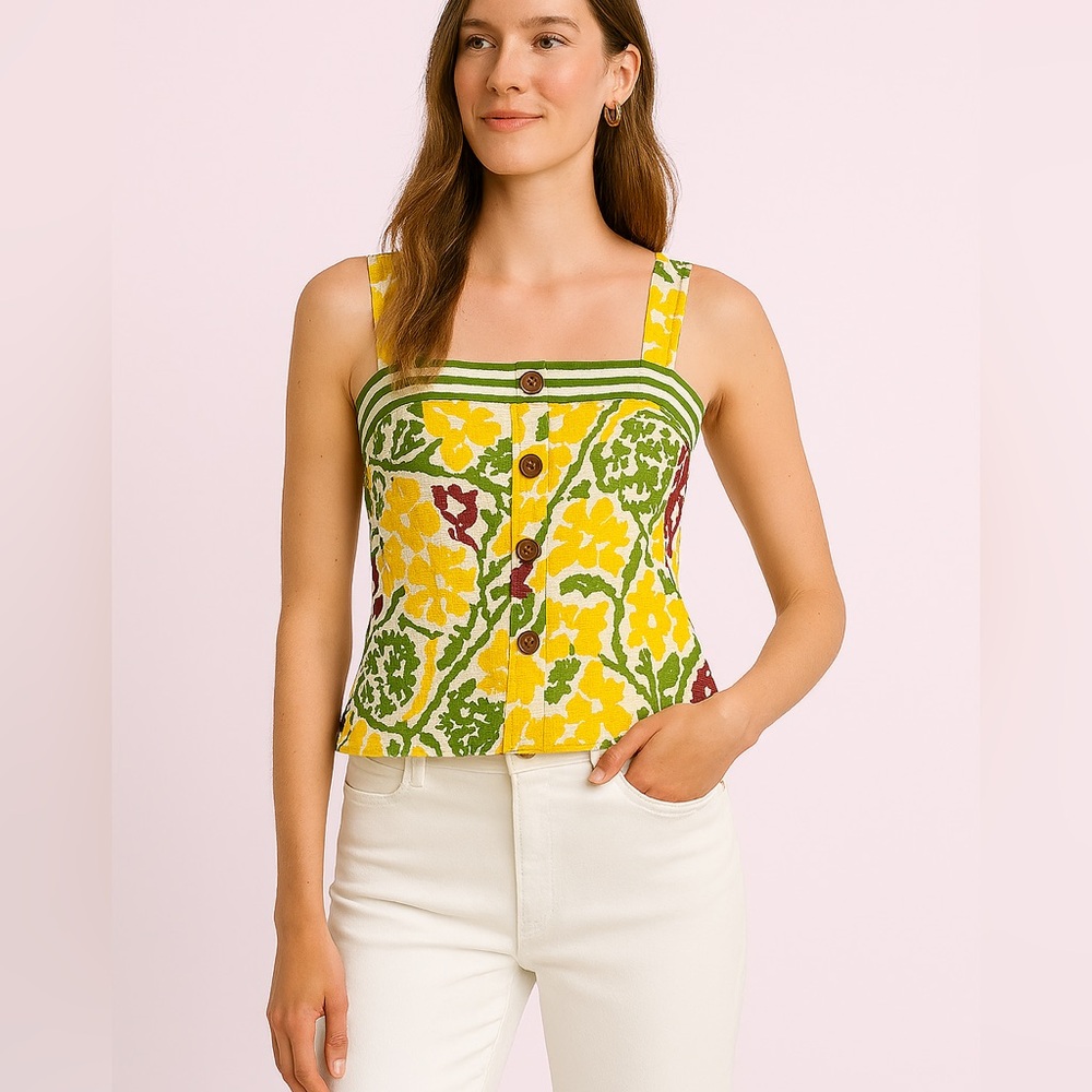 Tori Richard of Honolulu NWOT Designer Adjustable Strap Sun Top Size 8